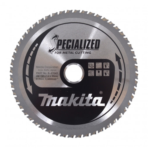 B-47042 Disco sierra circular , Specialized T.C.T, 150 x 20 mm, 52 D